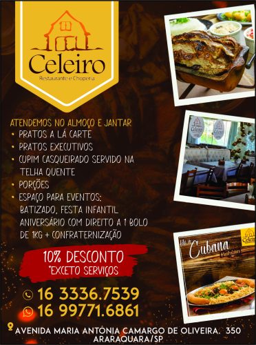 Banner da empresa Celeiro Restaurante e Choperia